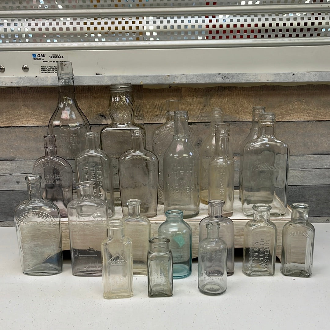 Antique & Vintage Marked Glass Bottle Selection