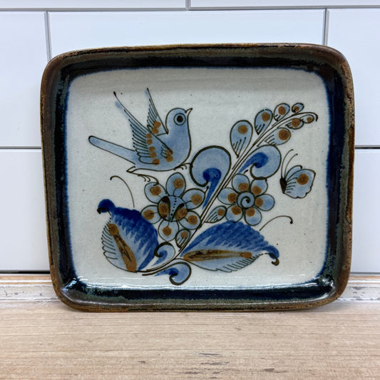 Palomar Tonala Mexico Bird Tray Hand Painted Folk Art 1970s