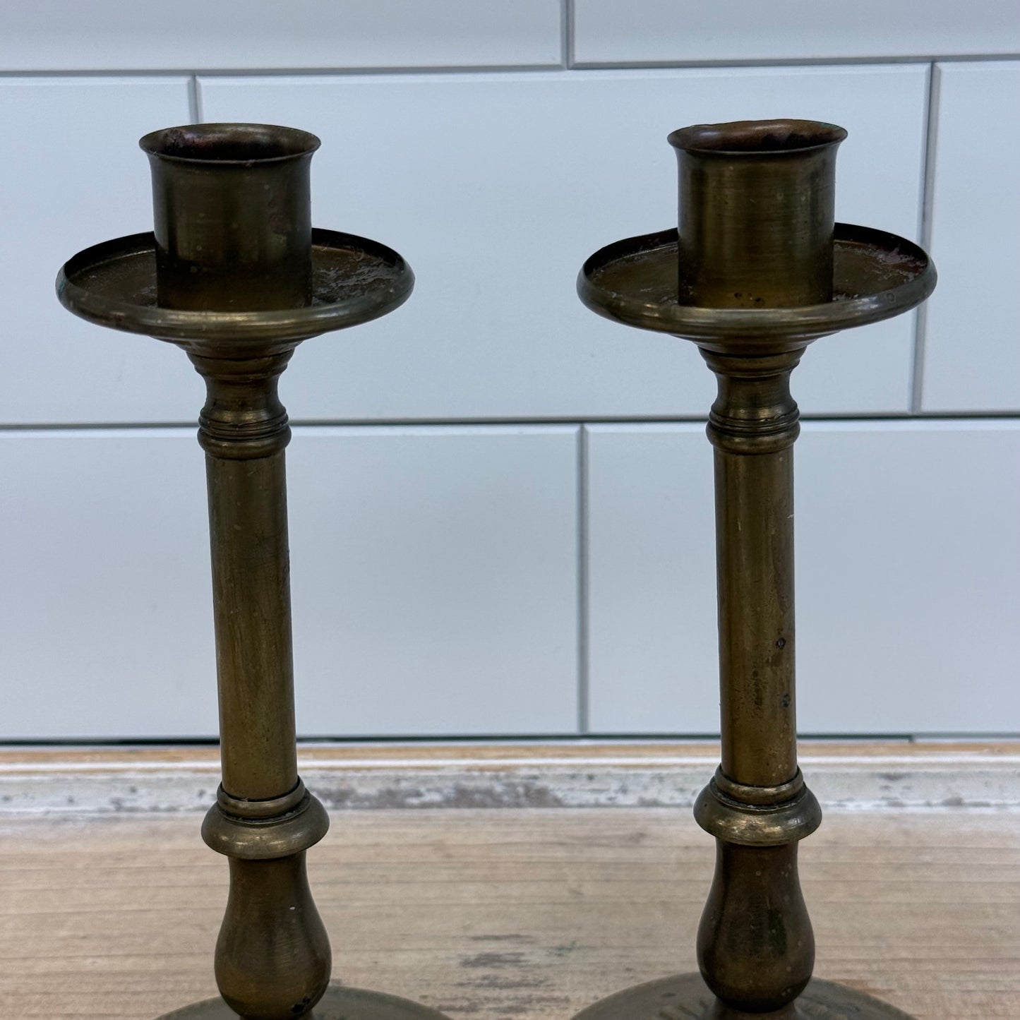 Brass Candlestick Holders Assorted Set of 5 Decor