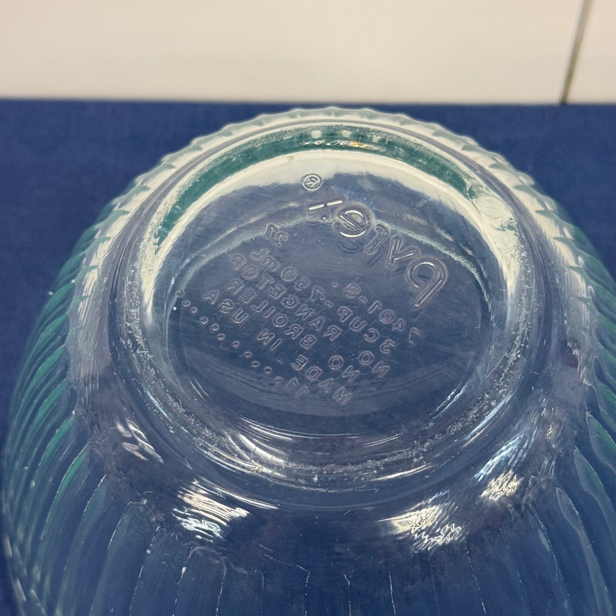 Pyrex Aqua Ribbed Mixing Bowls Set of 4 Vintage 1990s