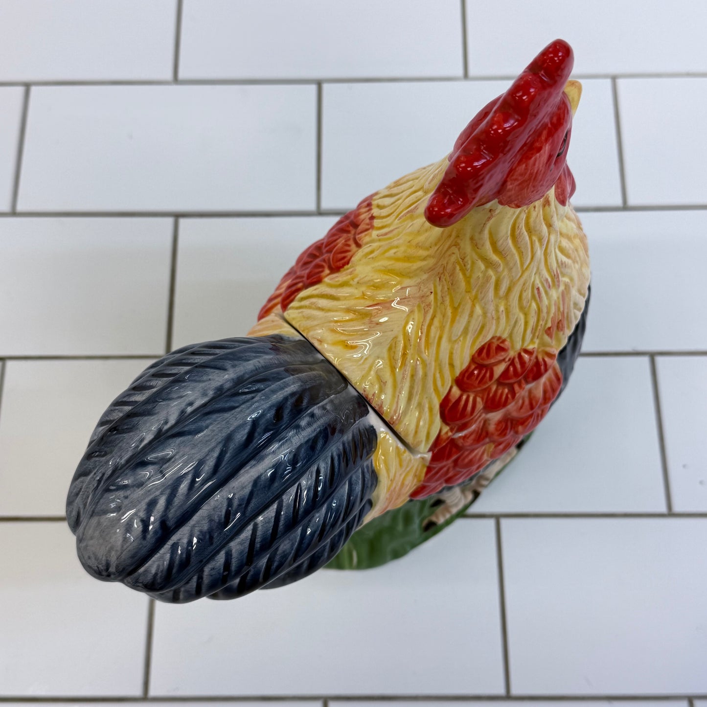 Farmhouse Rooster Ceramic Cookie Jar