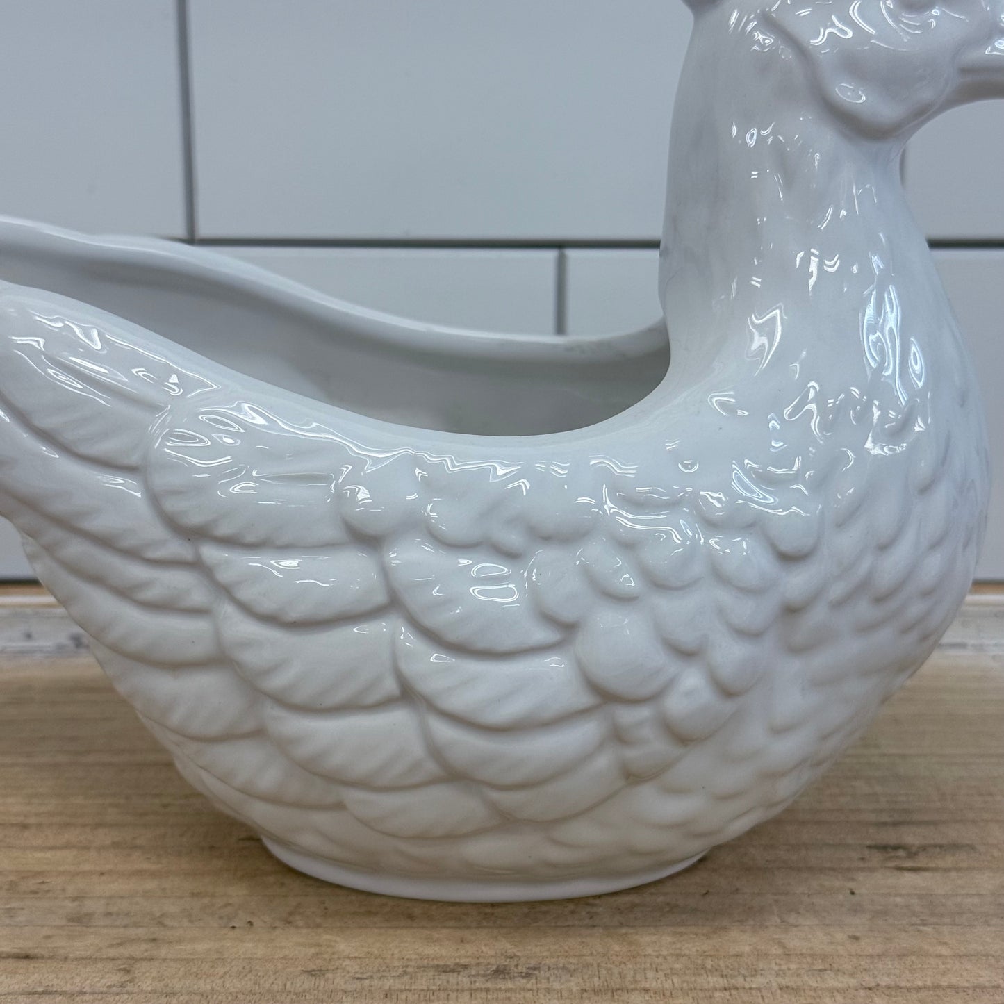 Williams Sonoma Pheasant Ceramic Gravy Boat White Serving Dish