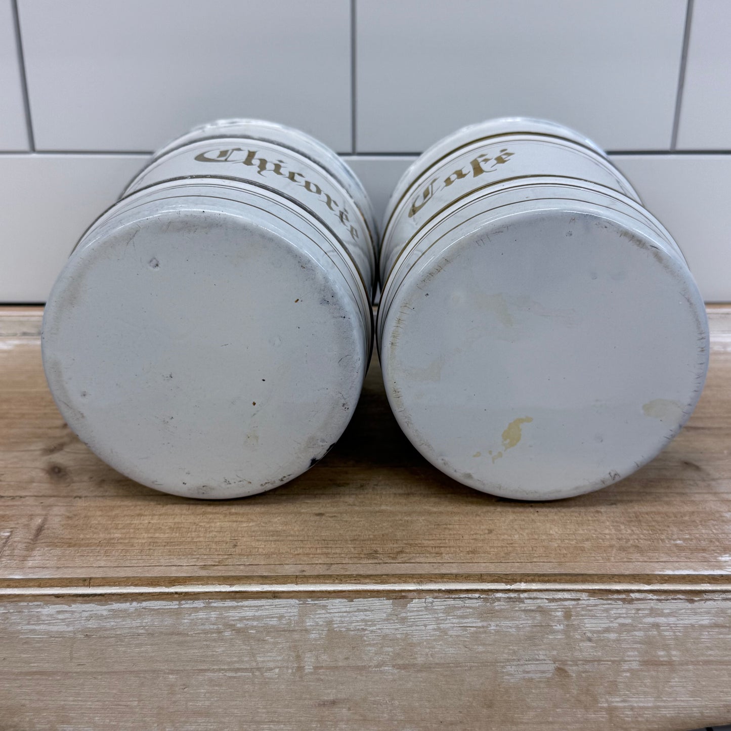 Enamelware Coffee & Chicory Canisters Set of 2