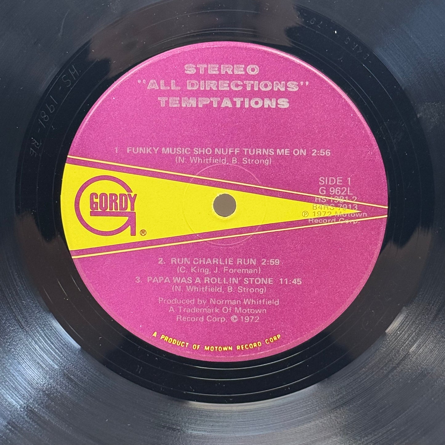 The Temptations All Directions Vinyl Record LP 1972 #G 962L