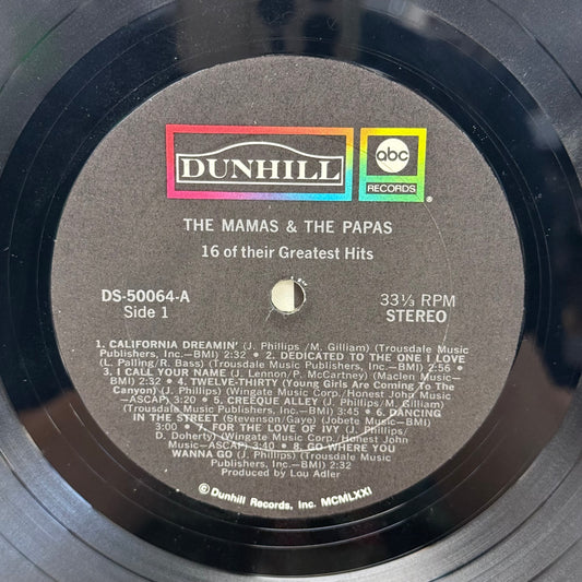 The Mamas & The Papas 16 Greatest Hits LP Vinyl 1971