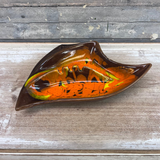 California Pottery Lava Swirl Glazed Dish, #2507, 1960s