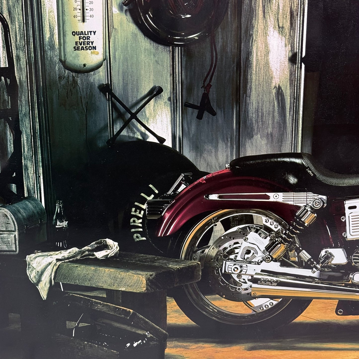 Harley-Davidson Wide Glide Motorcycle Garage Poster
