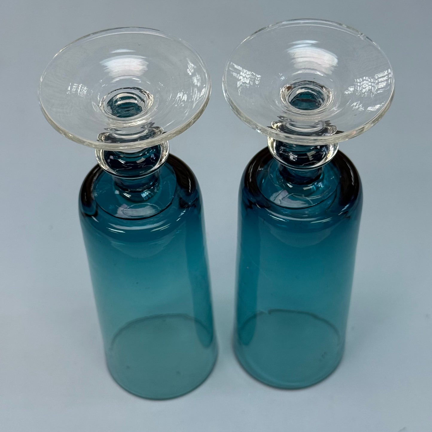 Peacock Blue Glasses, Set of 2