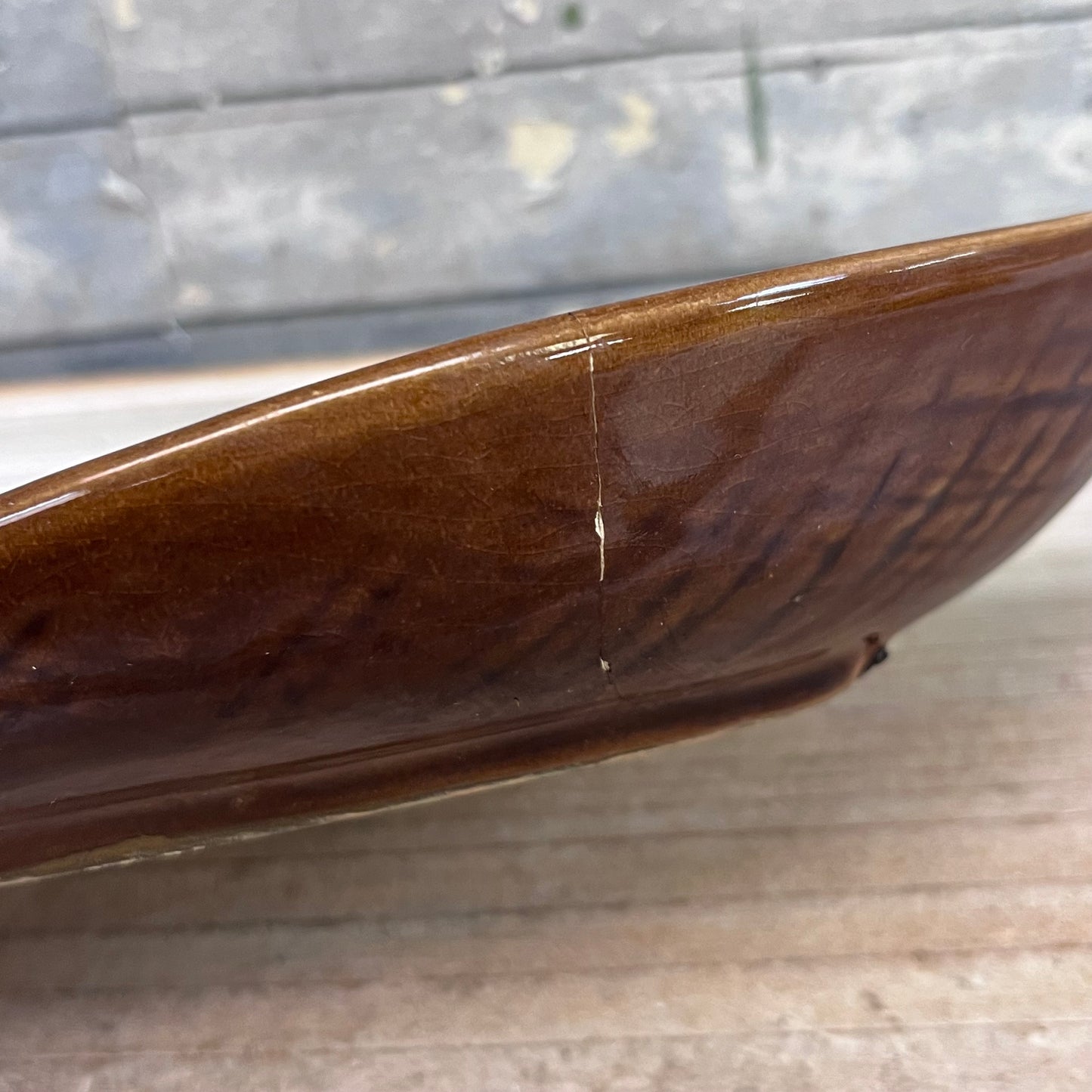 California Pottery Lava Swirl Glazed Dish, #2507, 1960s