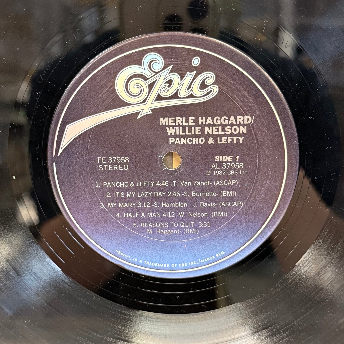 Willie Nelson Merle Haggard Pancho & Lefty Vinyl Record LP 1982 #FE 37958