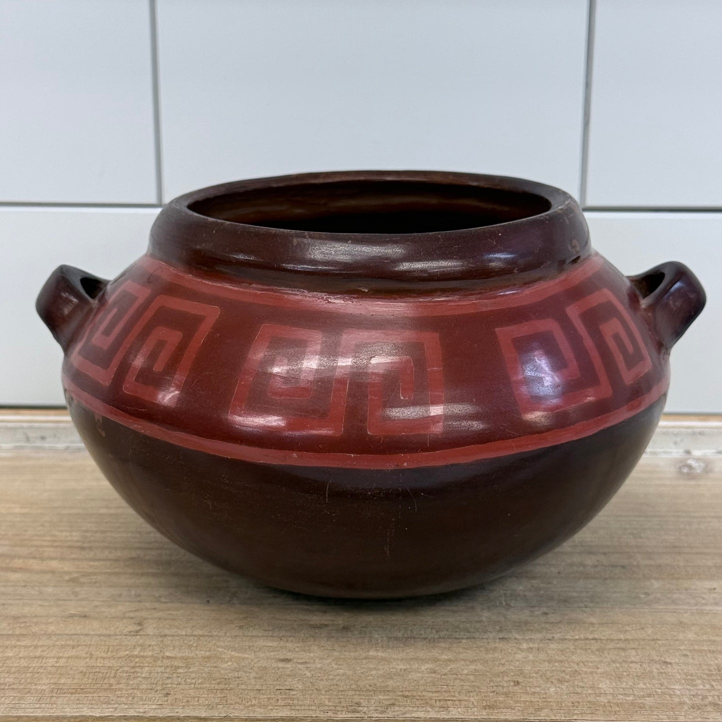 Peruvian Handcrafted Ceramic Bowl Signed Juana Sosa
