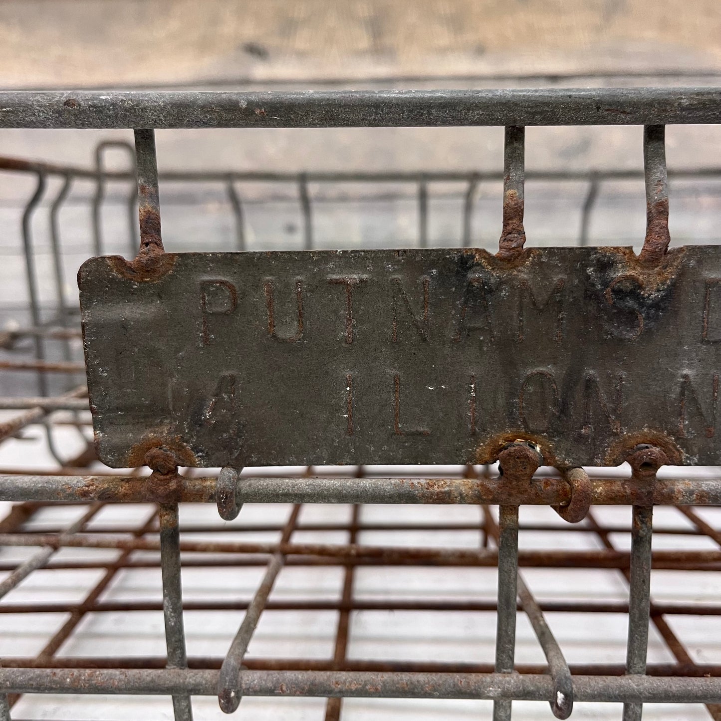 Putnam’s Dairy Galvanized Steel Dairy Crate