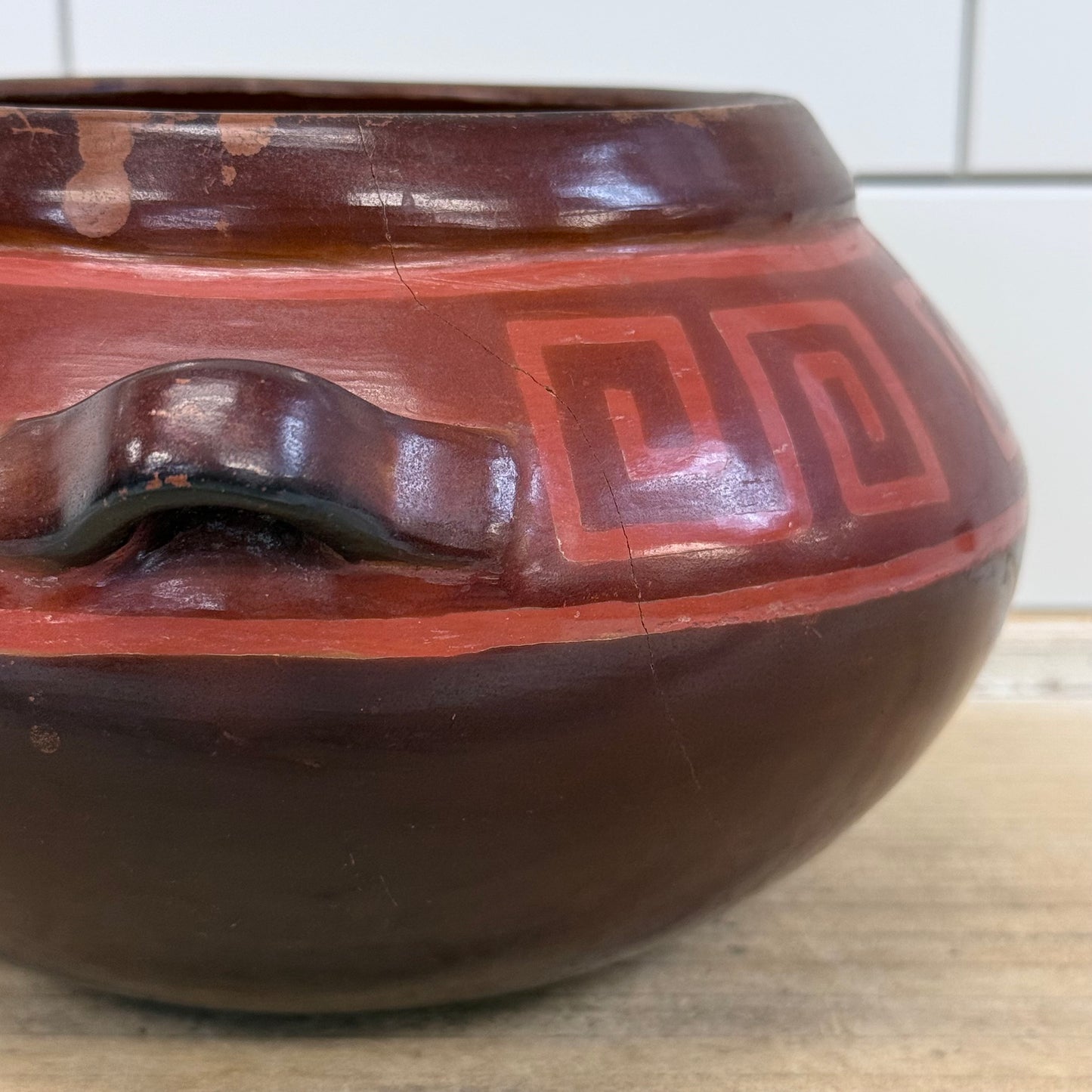Peruvian Handcrafted Ceramic Bowl Signed Juana Sosa