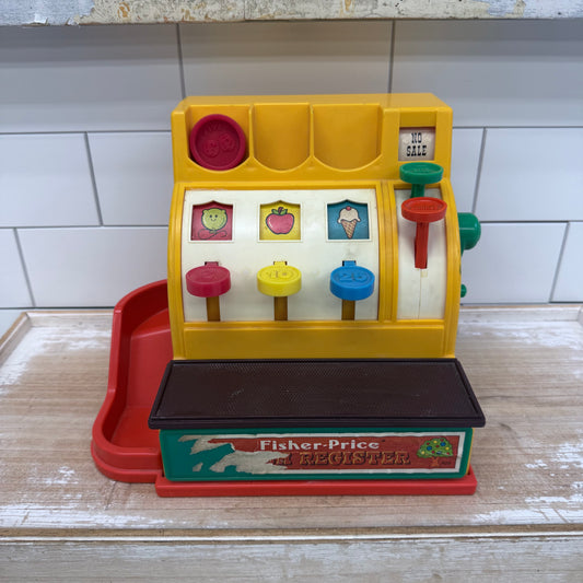 Vintage Fisher-Price Cash Register Toy 1974