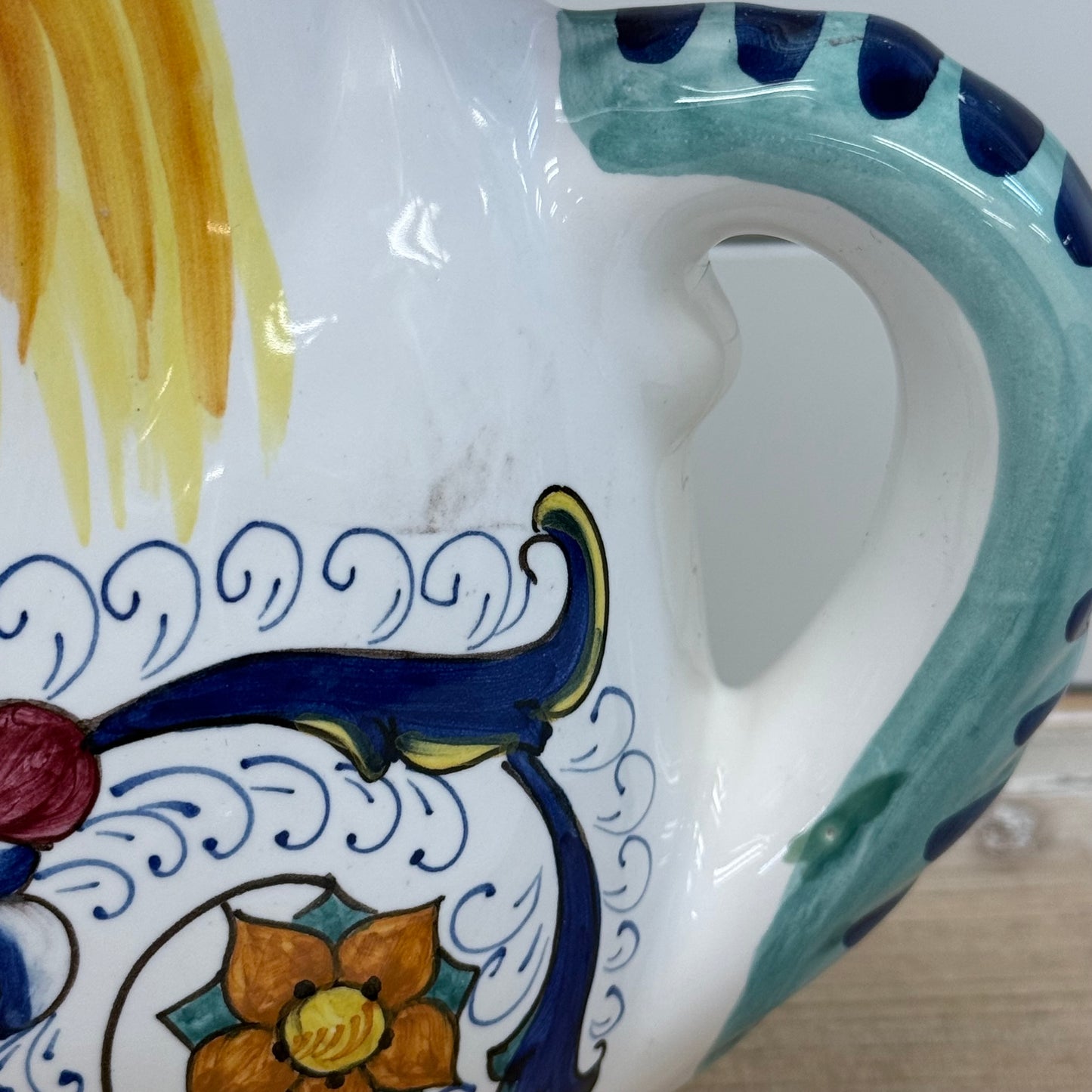 Hand Painted Romanian Rooster Pitchers Set of 2