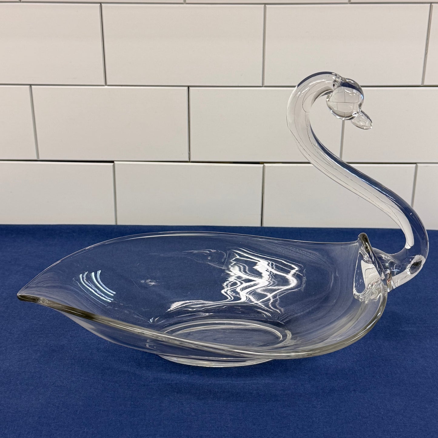 Duncan & Miller Glass Swan Dish