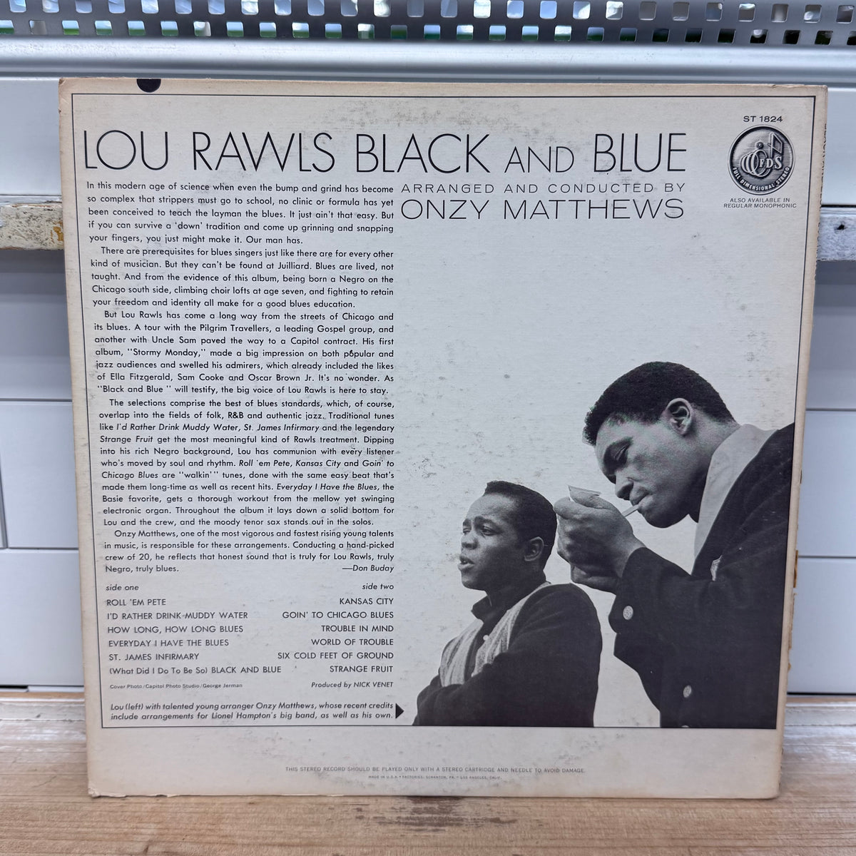 Lou Rawls Black and Blue Vinyl LP 1963 -- ST-1824