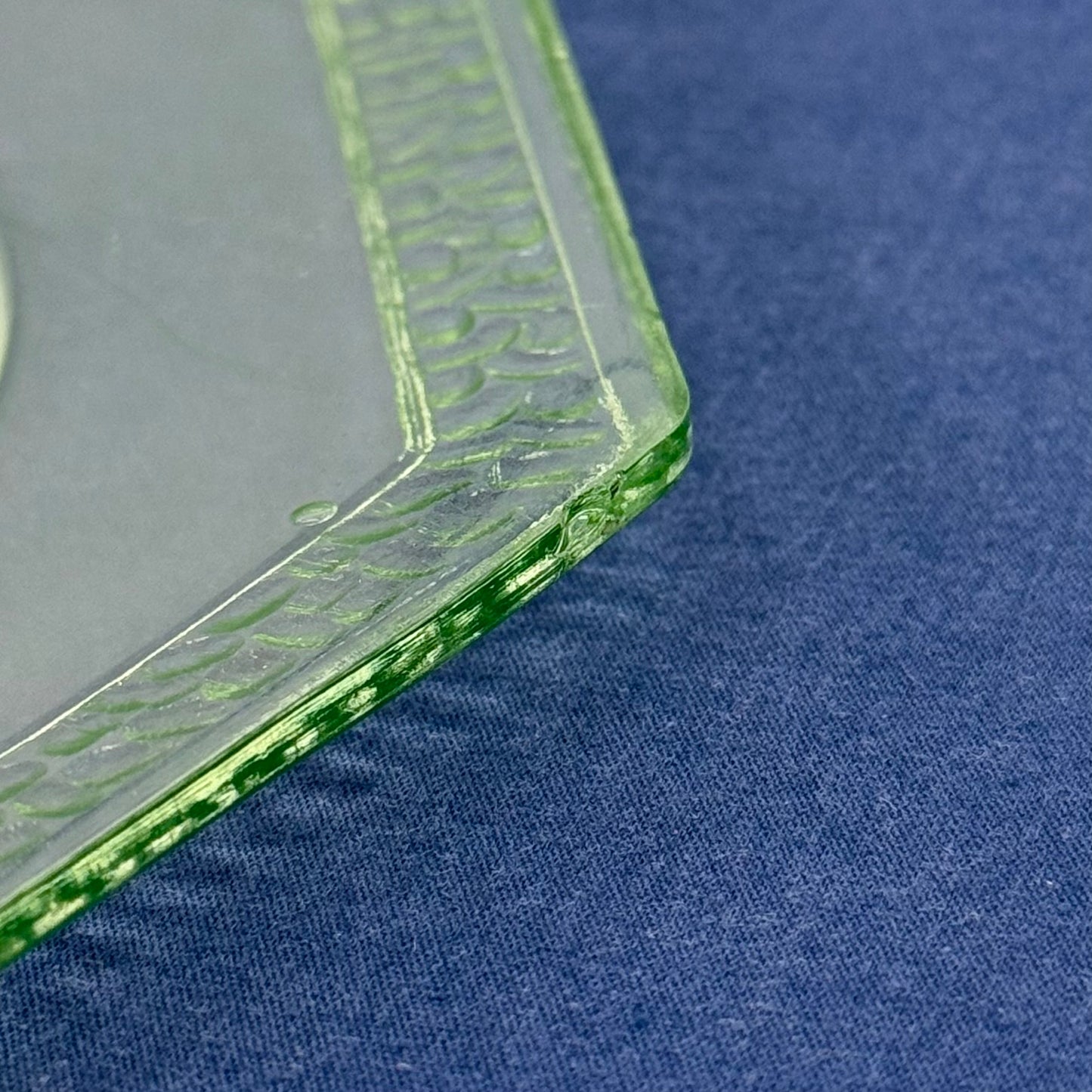Uranium Glass Octagonal Plates Set of 2 c.1930s