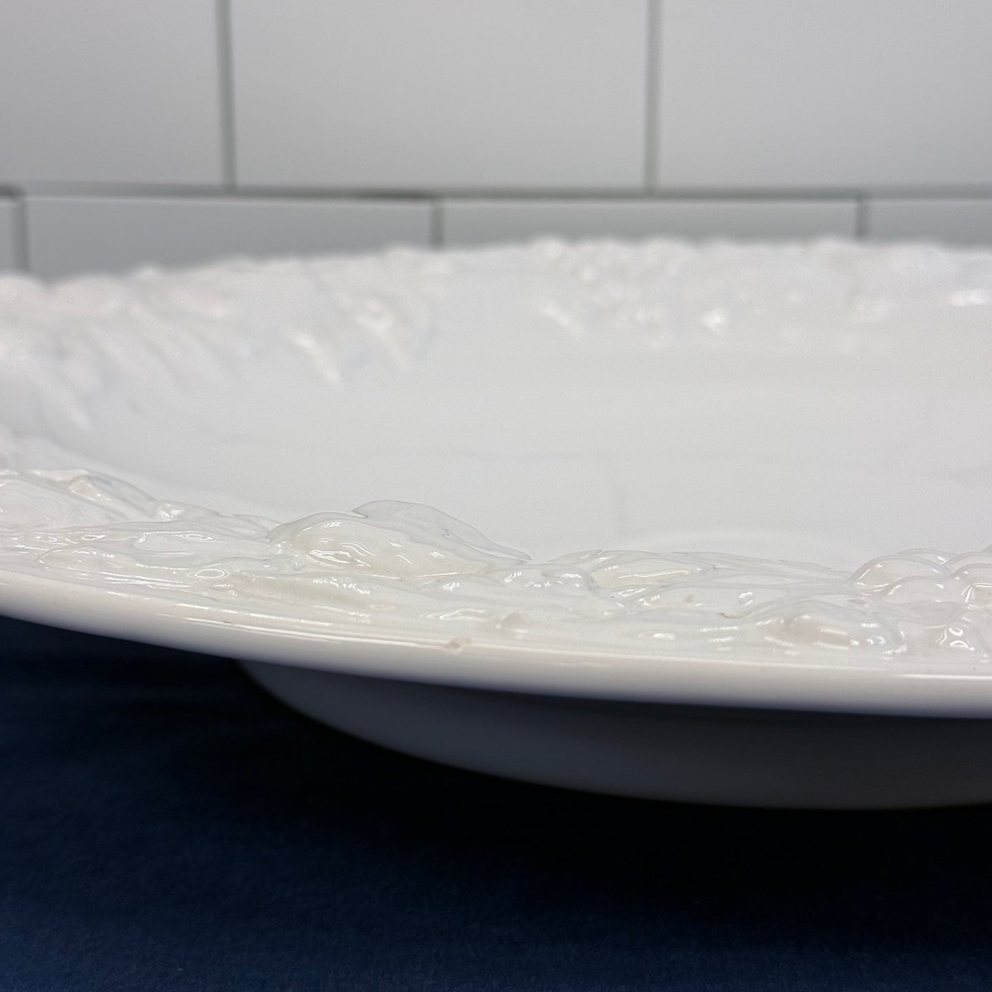 Antica Fornace Italian Embossed Ceramic Fruit Platter