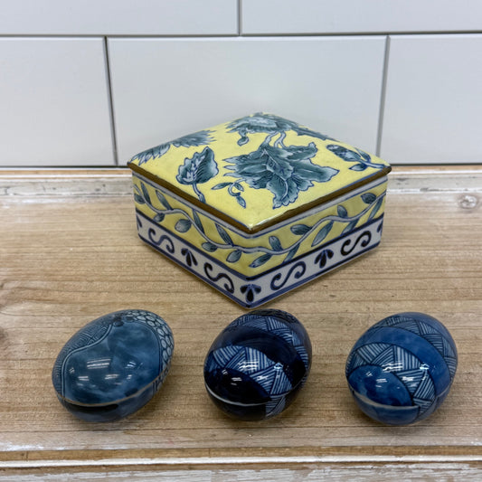 Chinoiserie Trinket Box Lot of 4