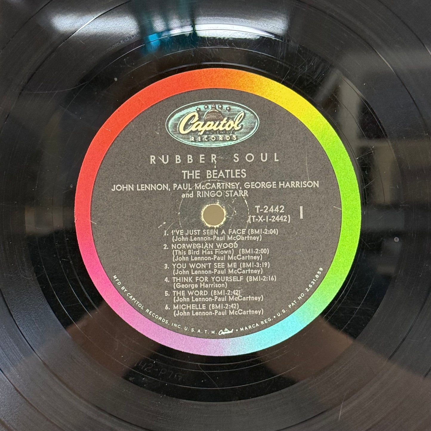 The Beatles Rubber Soul Mono 2nd Press Vinyl 1965 #T-2442