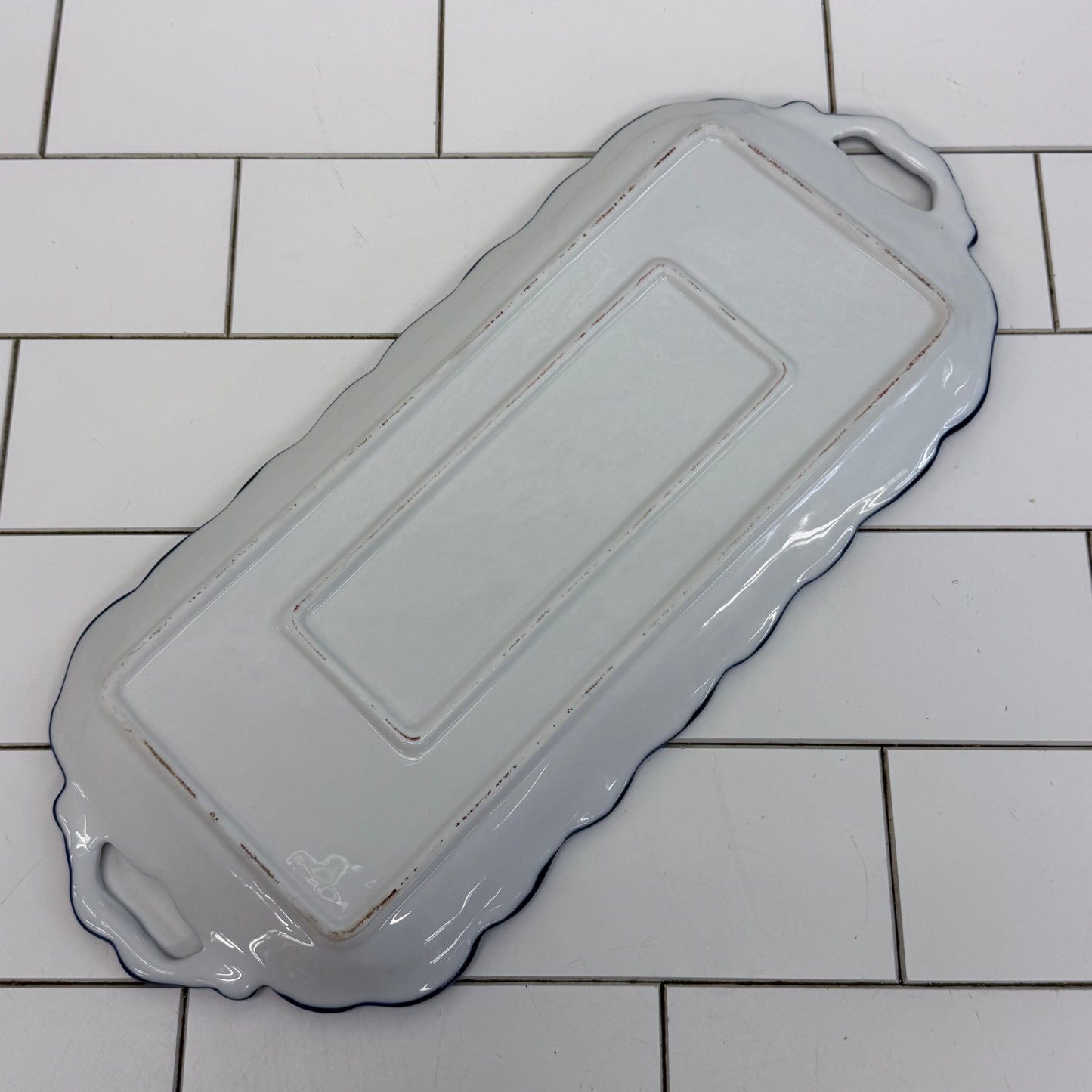 Floral Handled Vanity Tray, Porcelain