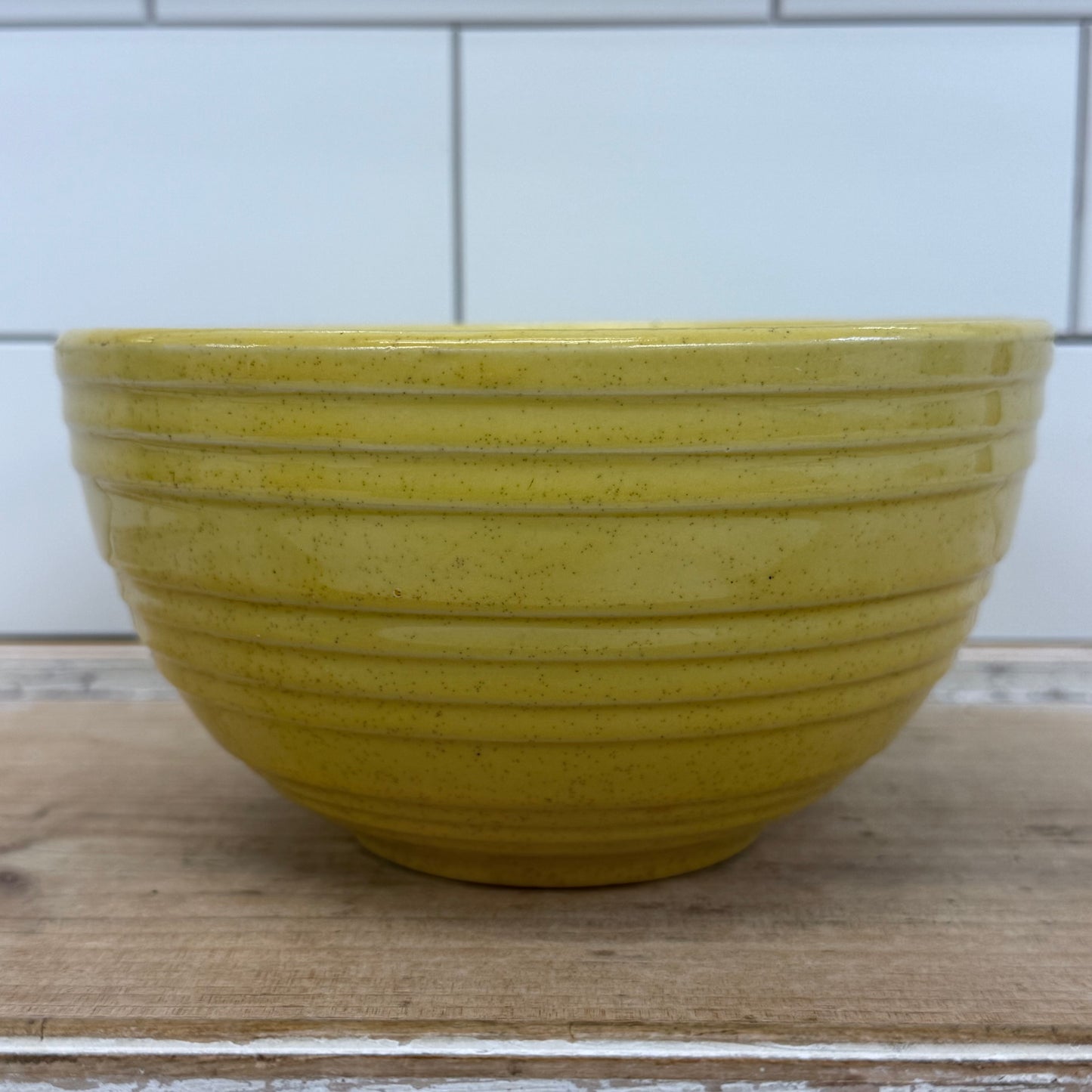 McCoy Yellow Ribbed Mixing Bowl USA 1960s