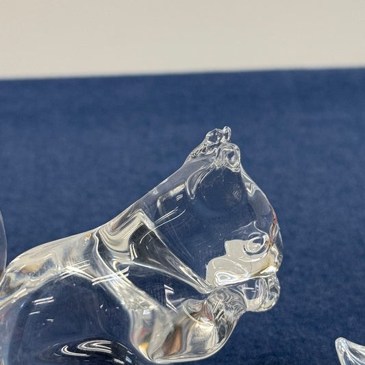 Hadeland Crystal Squirrel & Bird Figurines Vintage Set