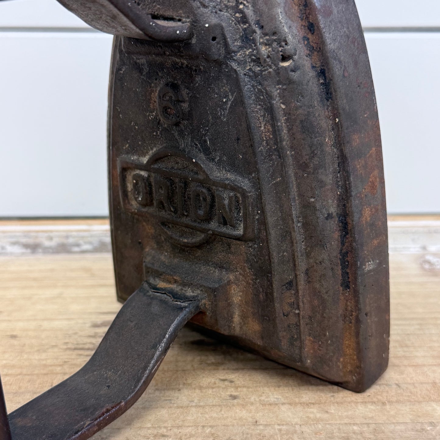 Antique Orion No. 6 Cast Iron Sad Iron with Wood Handle