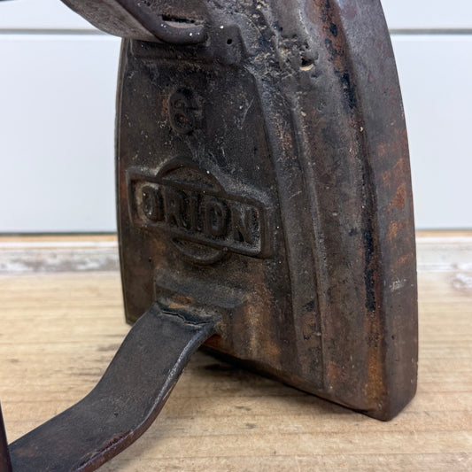Antique Orion No. 6 Cast Iron Sad Iron with Wood Handle