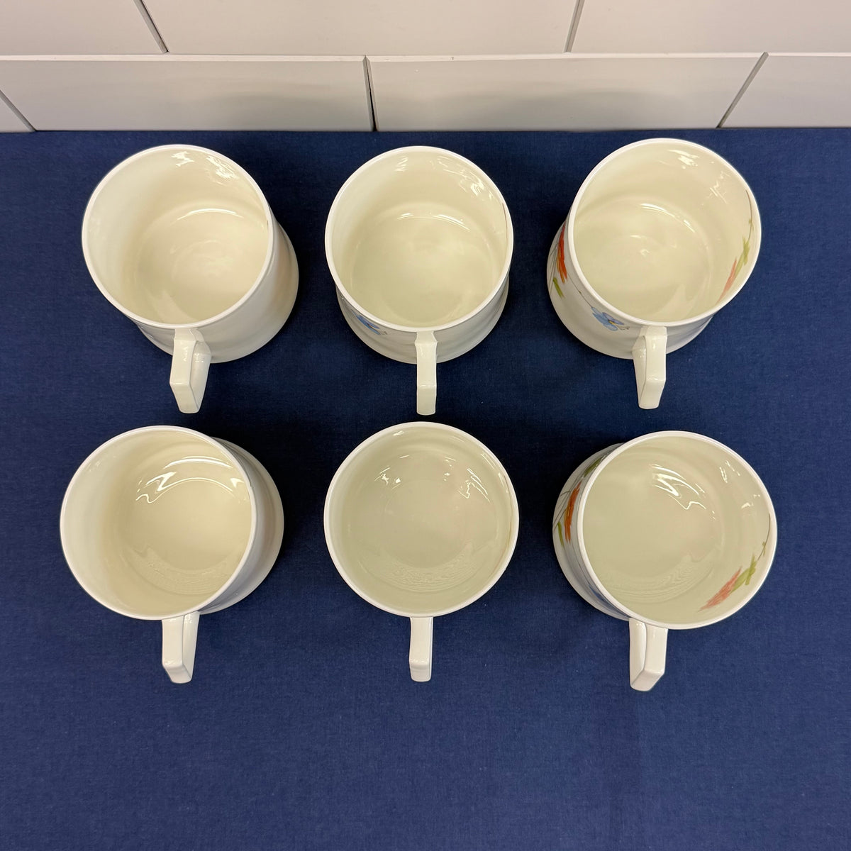 Mikasa Just Flowers Cup & Saucer Set 1980s Service for 6