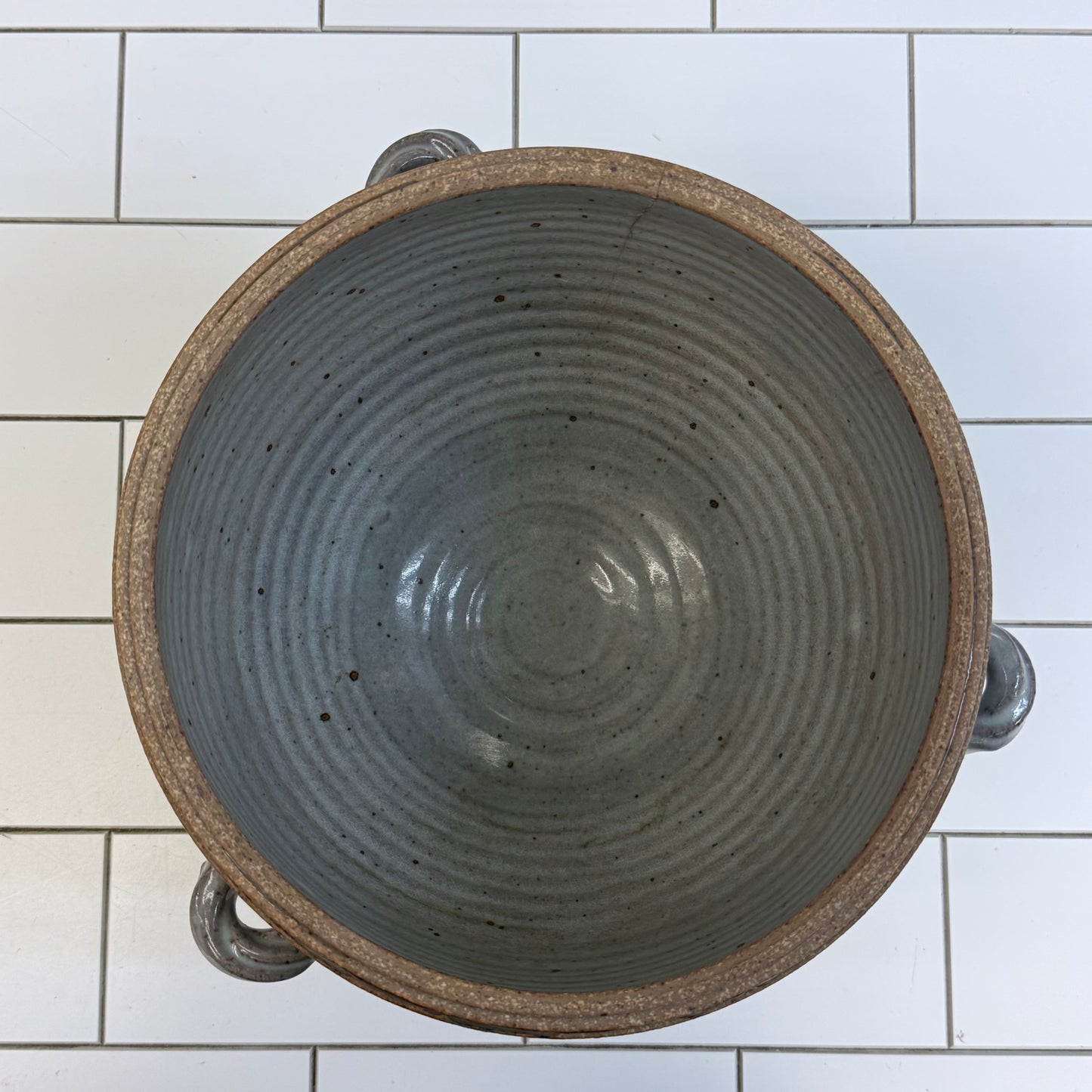 Studio Art Pottery Stoneware Planter Gray Glaze