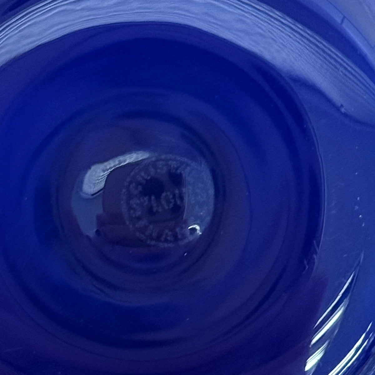 Saint-Louis Cobalt Blue Crystal Floral Paperweight France