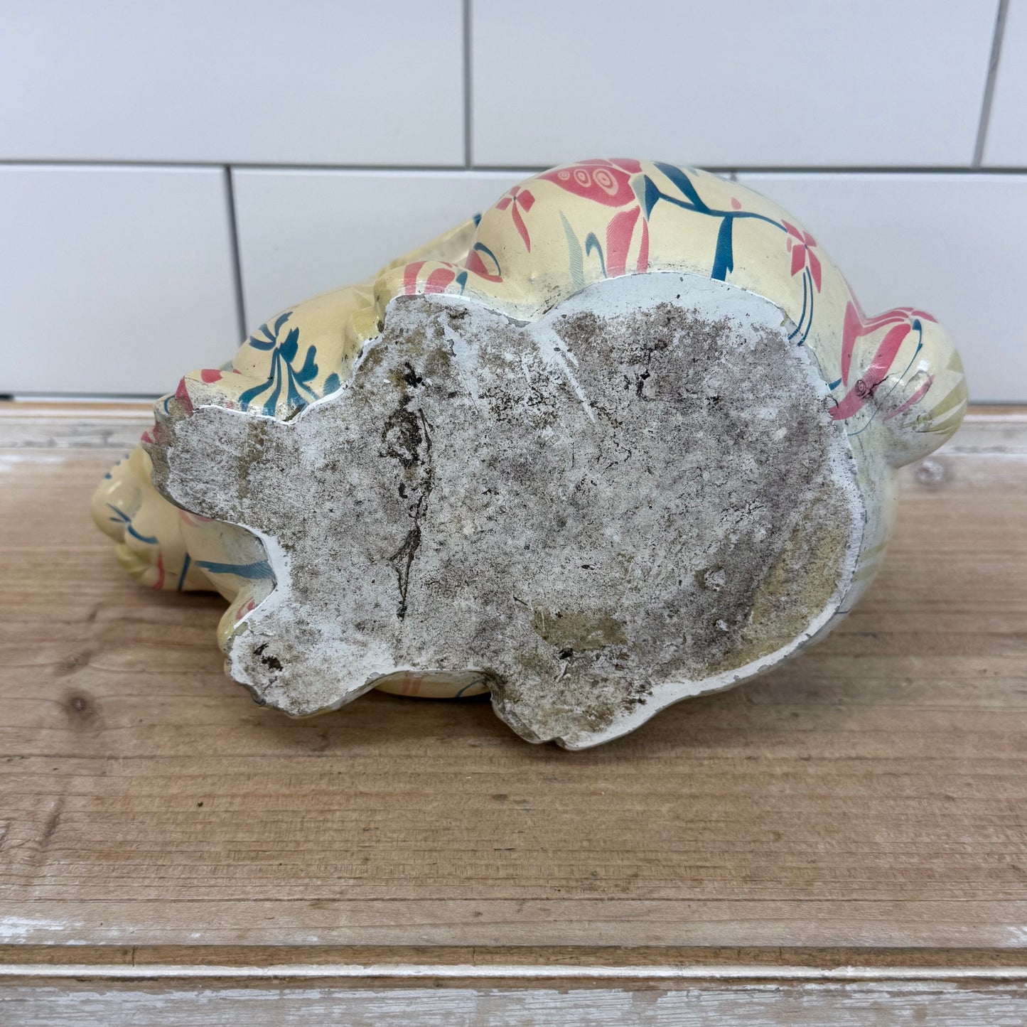 Floral Pattern Ceramic Rabbit Figurine