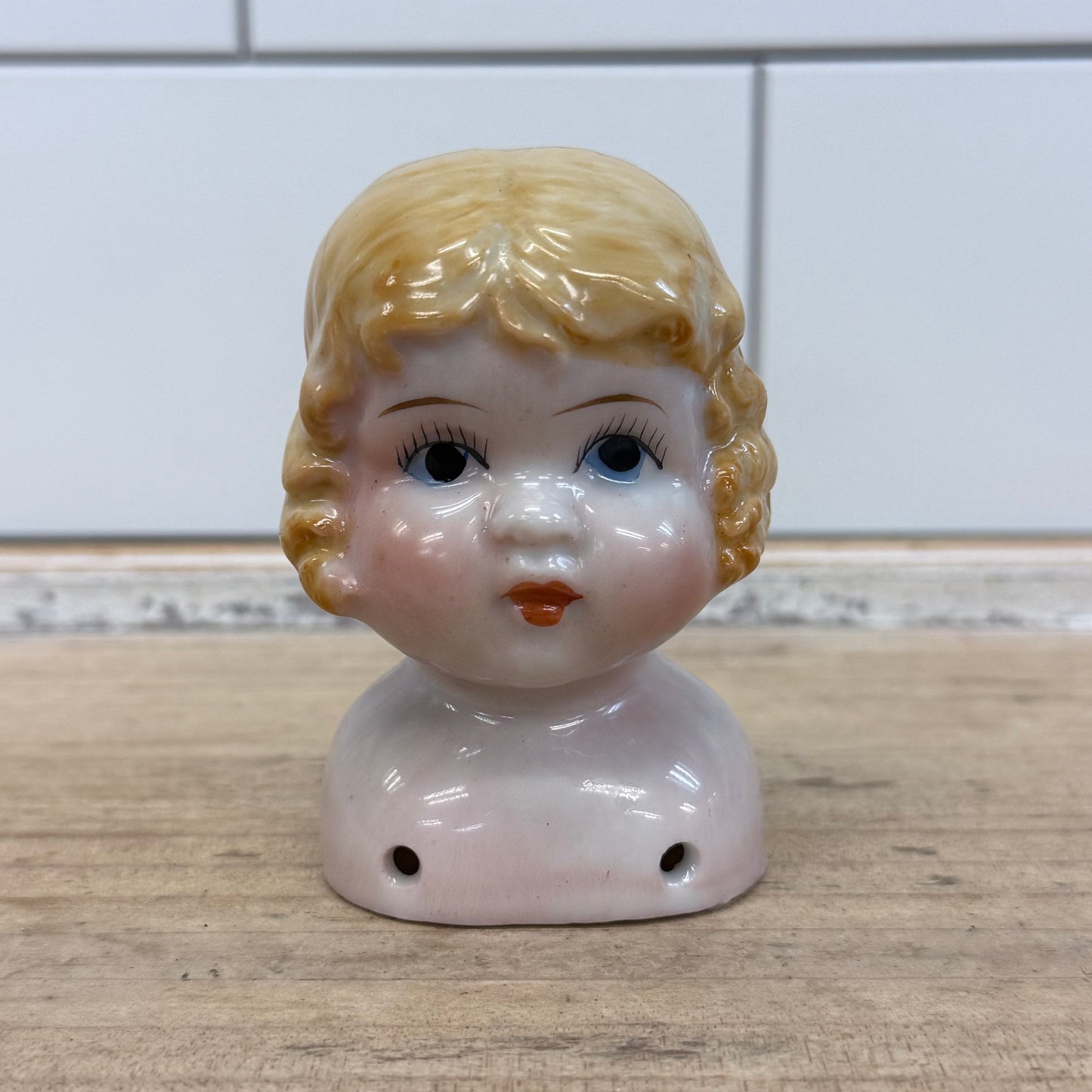 Porcelain Blonde China Doll Shoulder Head