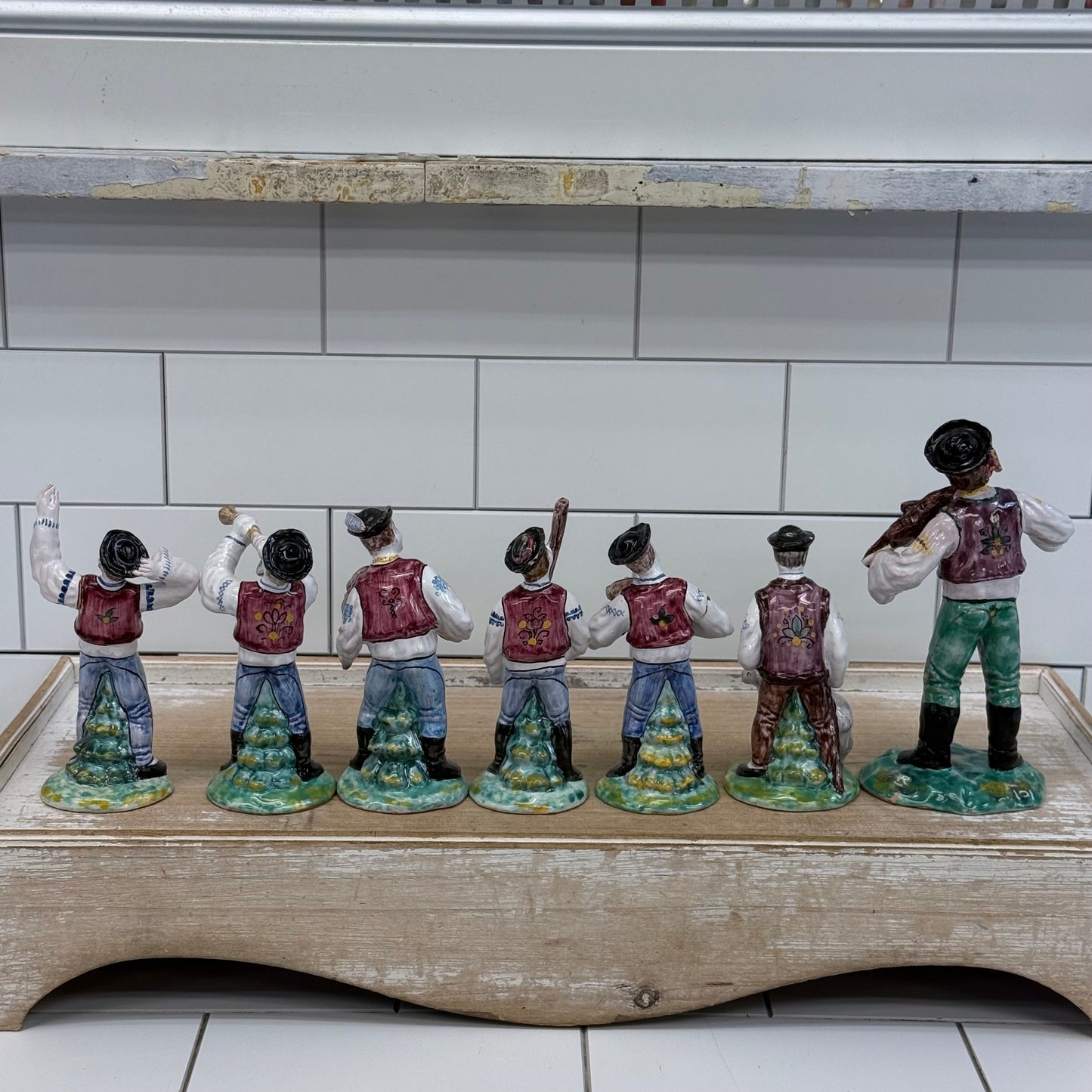 Eastern European Folk Musician Figurines Set of 7 Ceramic 1992
