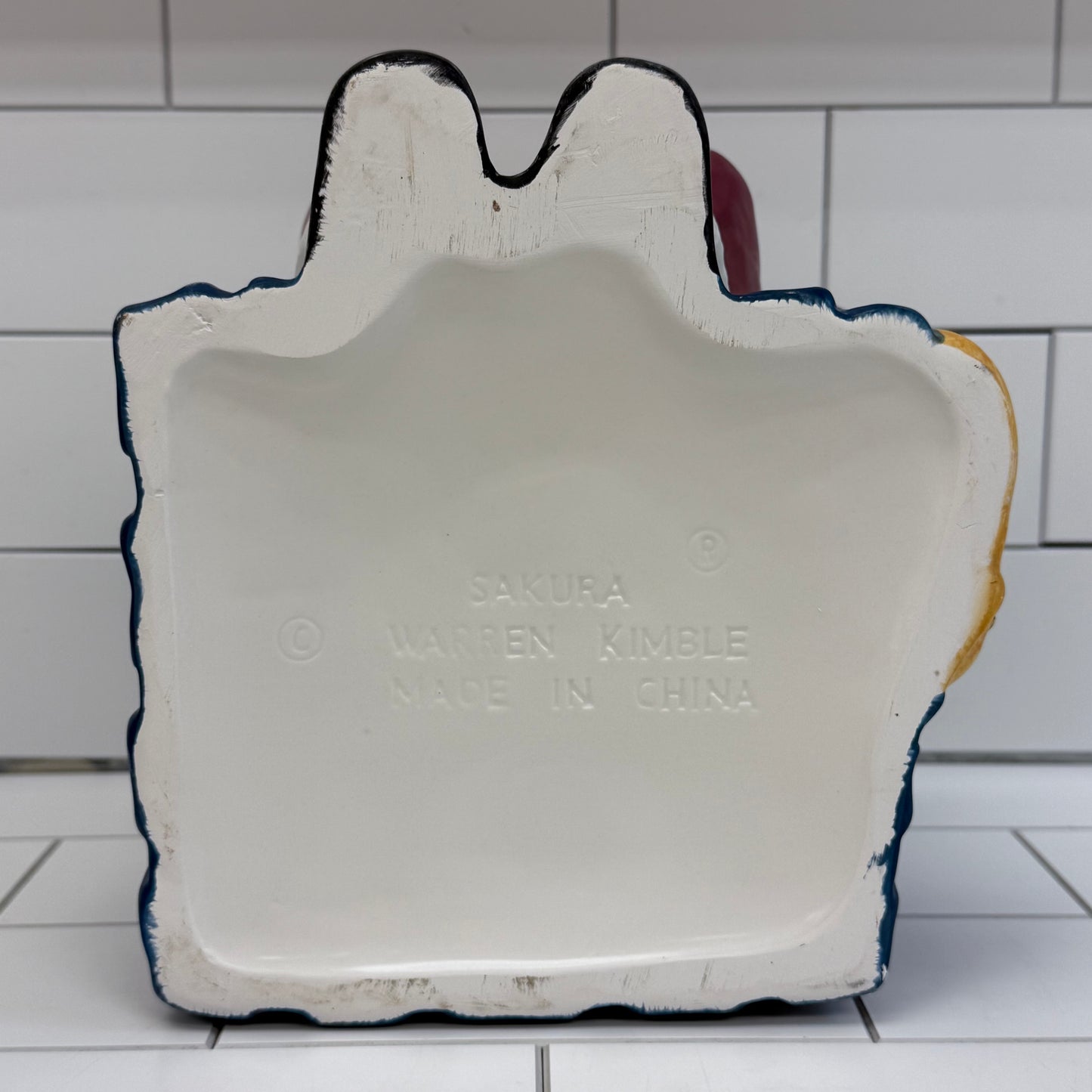 Warren Kimble Cookie Jar Napping Santa, Ceramic