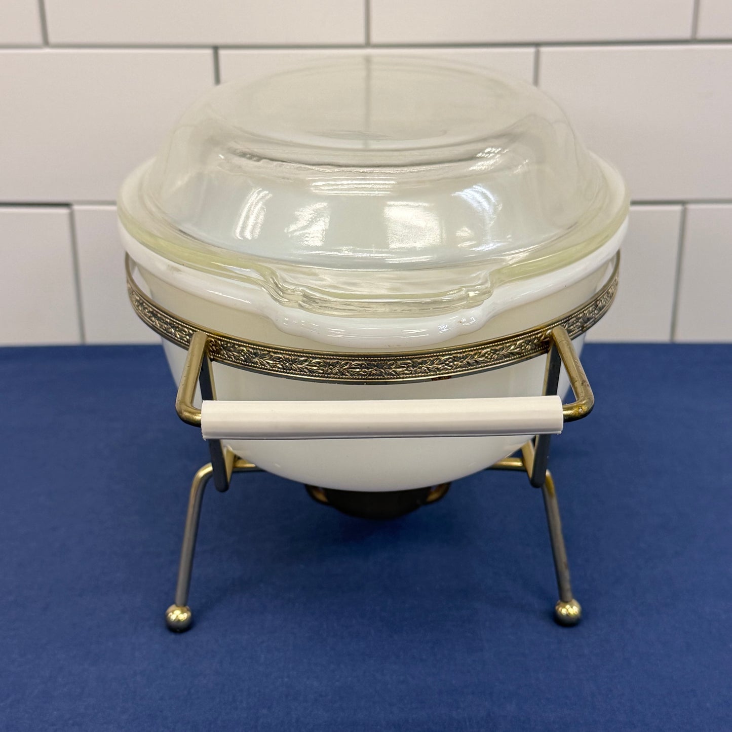 Fire-King Milk Glass Casserole Chafing Dish 1960s