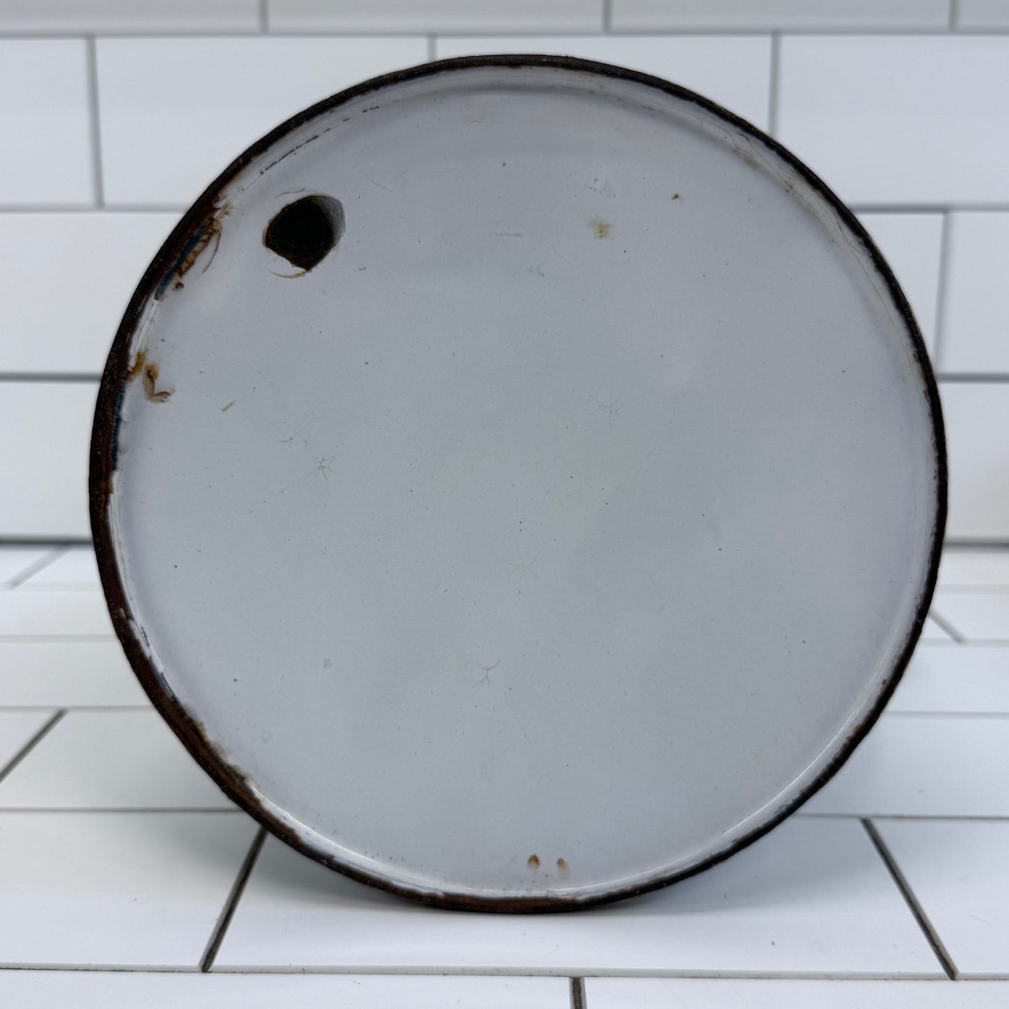 Striped Enamelware Pitcher