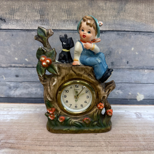 Saxony West Germany Hummel Style Mechanical Alarm Clock