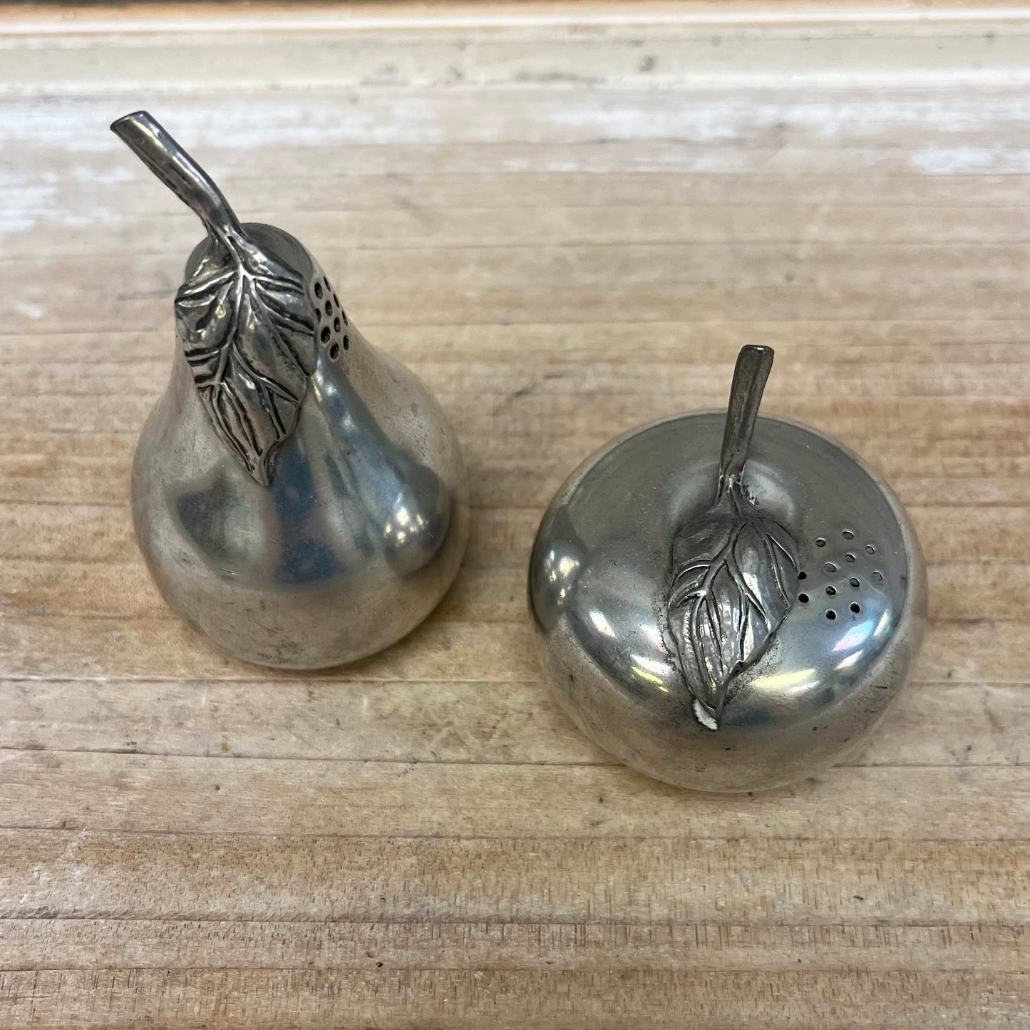 Kirk Stieff Pewter Fruit Salt & Pepper Shaker Set