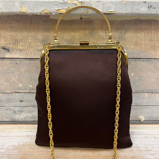 Charisma by Make Well Brown Satin Handbag
