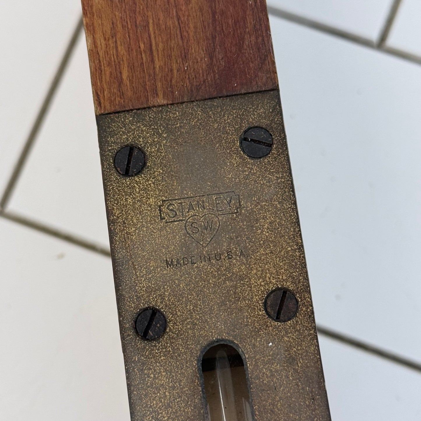 Stanley No. 3 Adjustable Cherry Wood Brass Level 30” 1920s-1930s