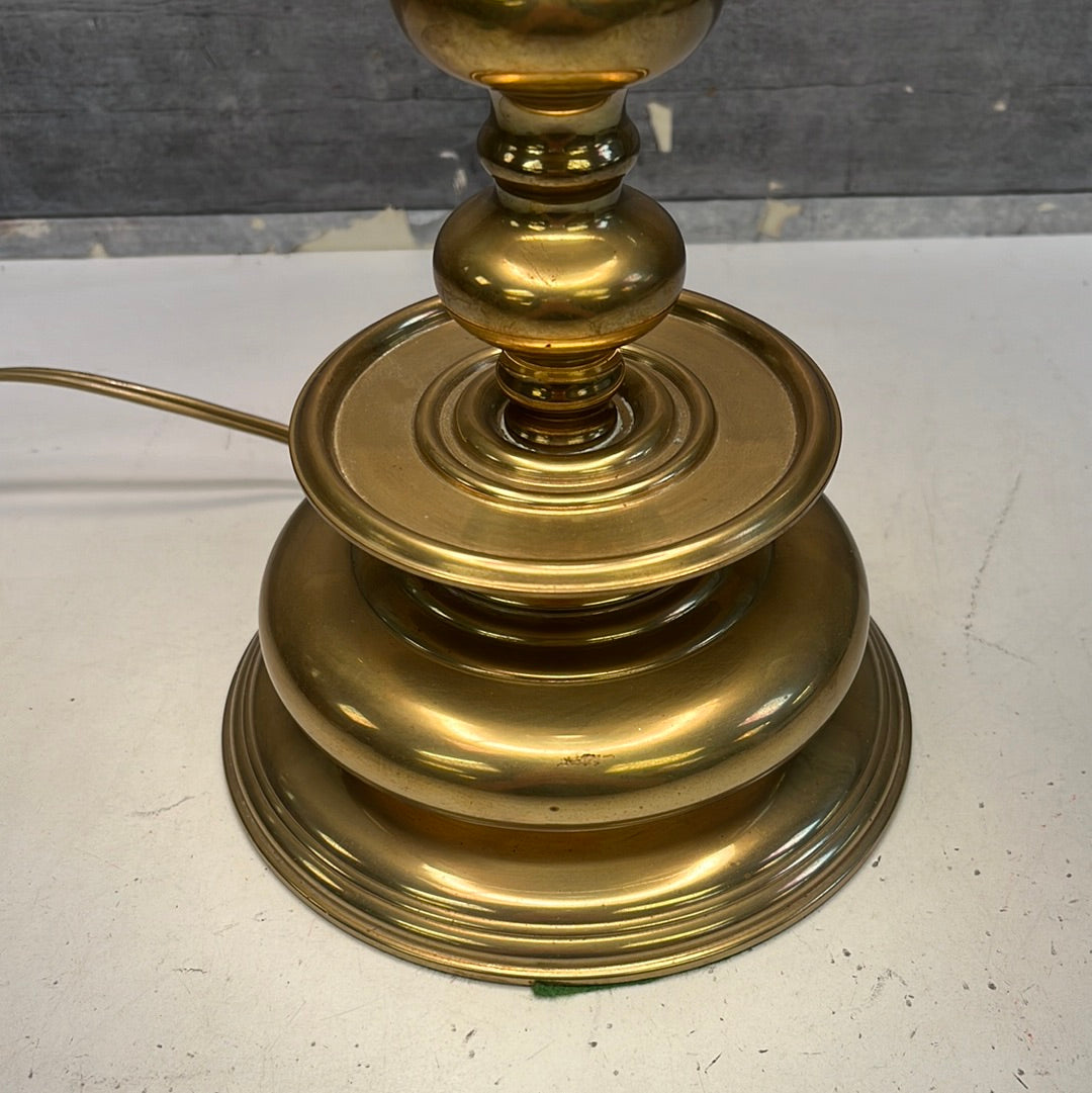 Vintage Brass Candstick Style Toleware Lamp