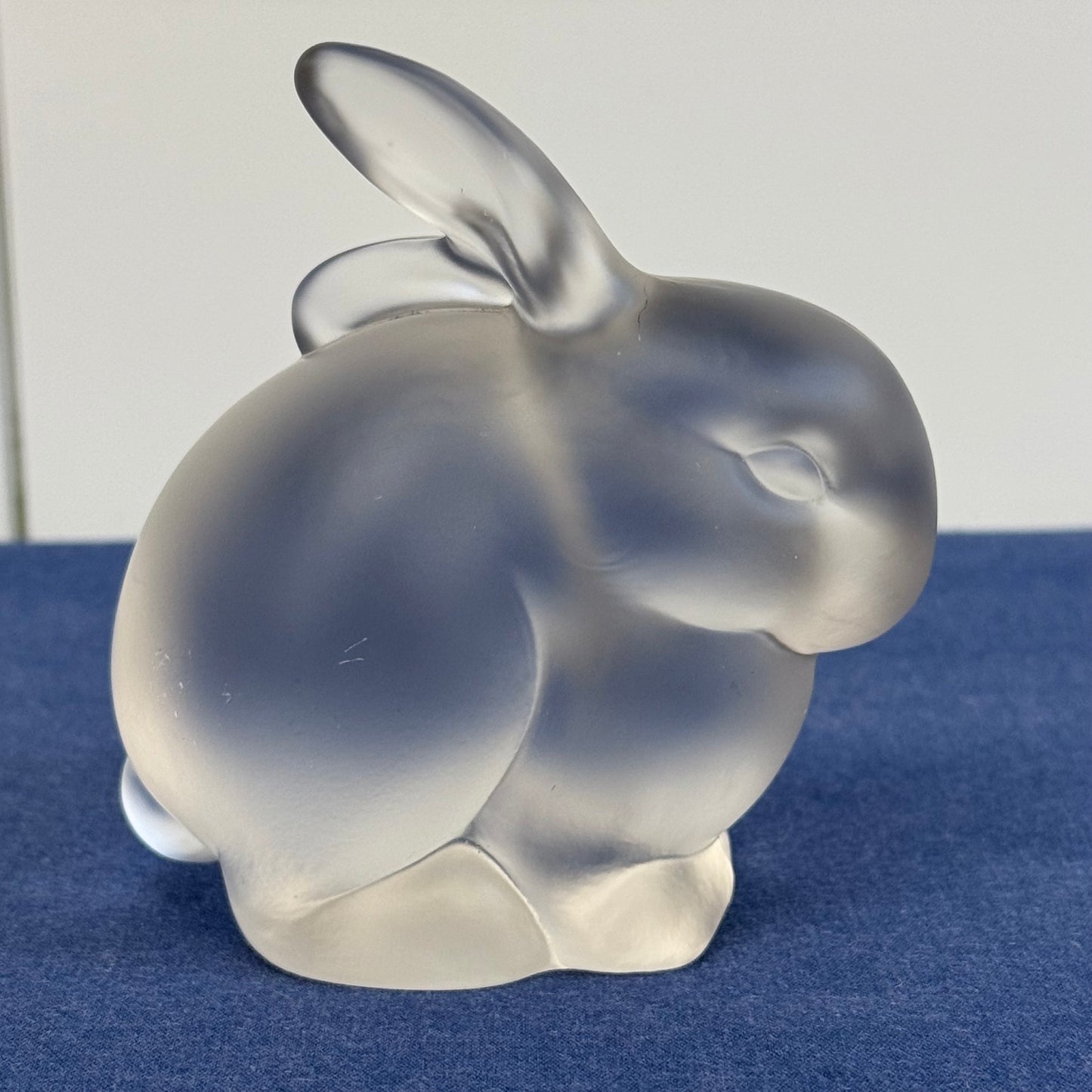 Fenton Satin Glass Rabbit Paperweight Figurine USA Vintage 1980s