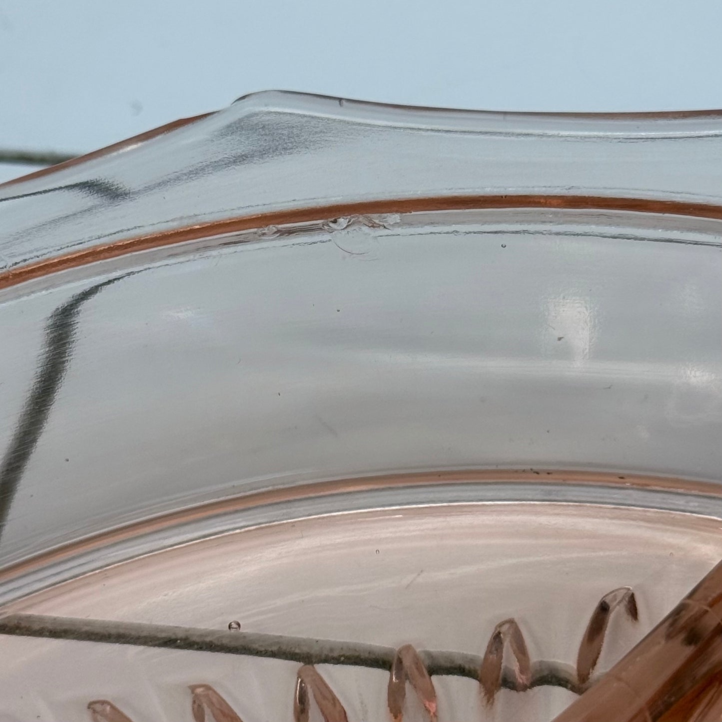 Pink Depression Glass Divided Relish Tray Carrier