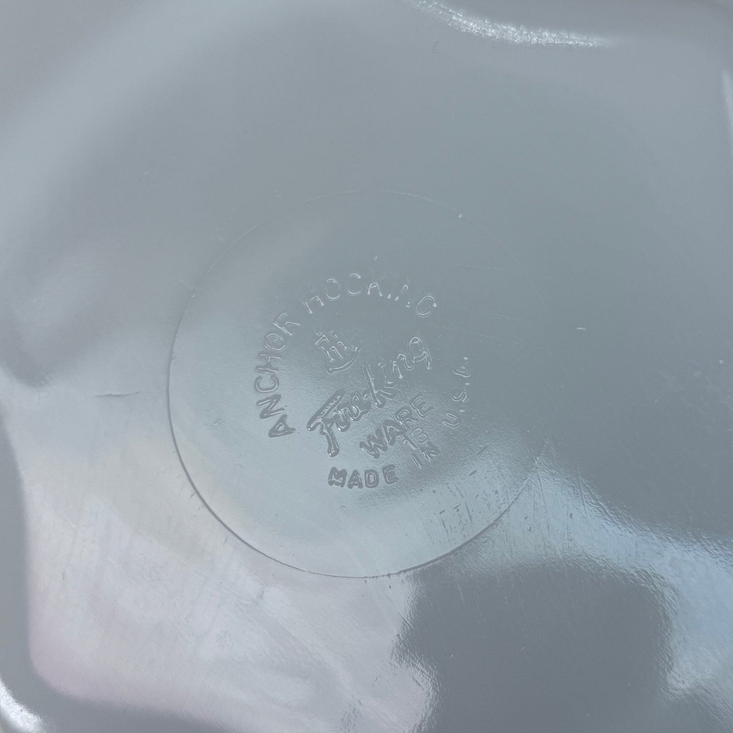 Fire King Gilded Milk Glass Divided Serving Tray