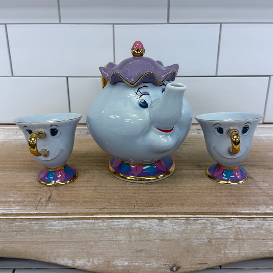 Tokyo Disneyland Mrs. Potts & Chip Porcelain Tea Set of 3