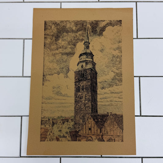 1941 Bremen Germany Clock Tower Art Print by K. Walter