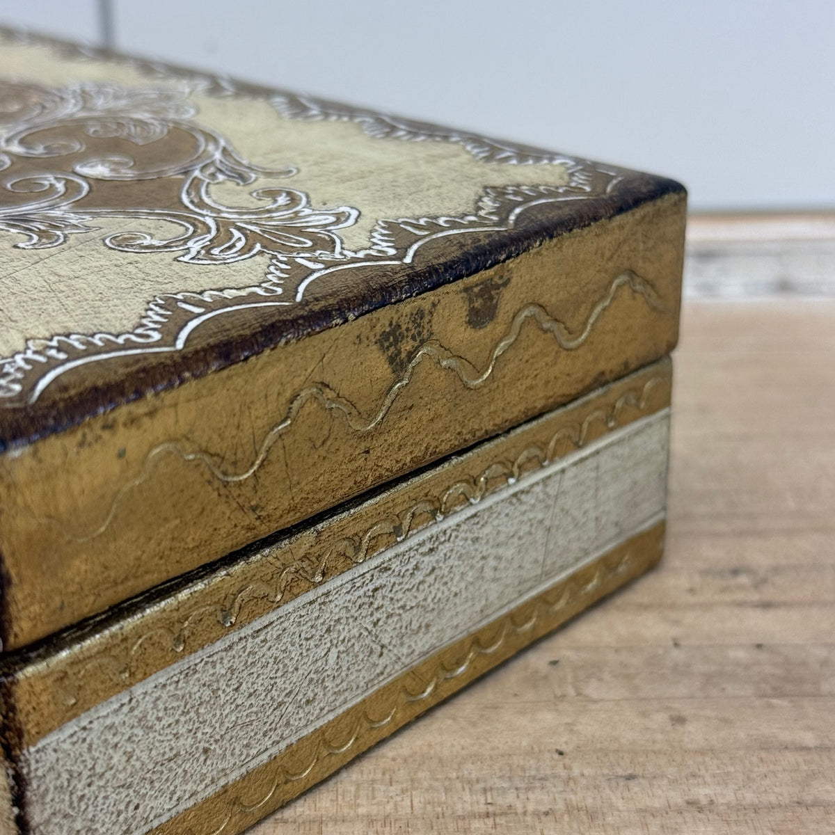 Italian Florentine Giltwood Desk Organizer Set
